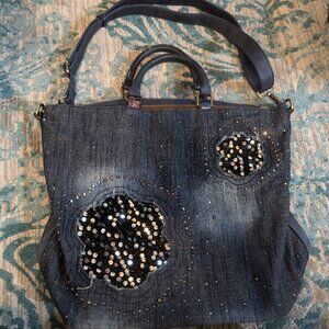 Large Denim Shoulder Bag